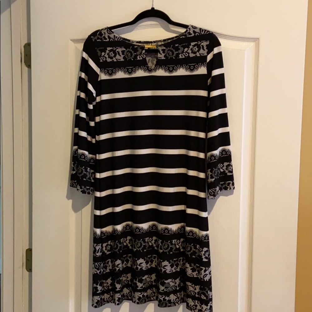 Beautiful black and cream dress.